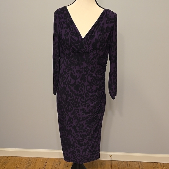 American Living Dresses & Skirts - American Living Purple Sheath Dress with V-Neck and 3/4 Sleeves for Cocktail